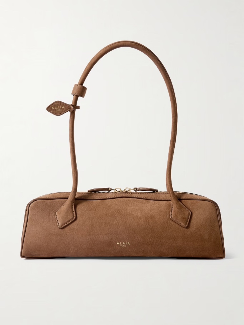 Alaia Le Teckel medium nubuck shoulder bag-brown - Picture 1 of 3